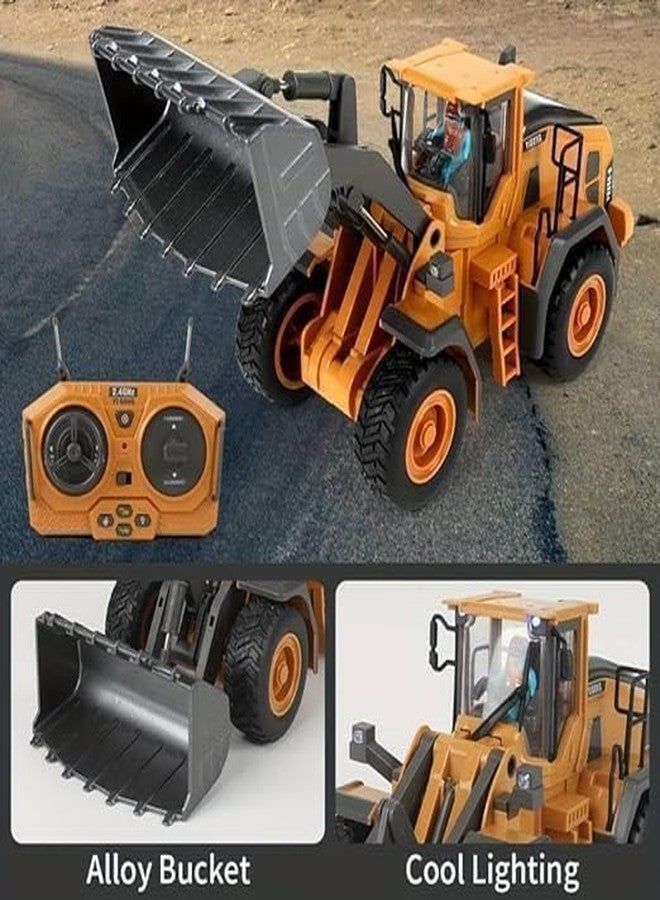VIKINGS Rc Excavator 9 Channel Rc JCB Truck Toys Metal Shovel 1:24 Remote Control Construction Vehicles Tractor 2.4Ghz Boy Toy Gift for Kids and Adults - Multicolor - Image 2